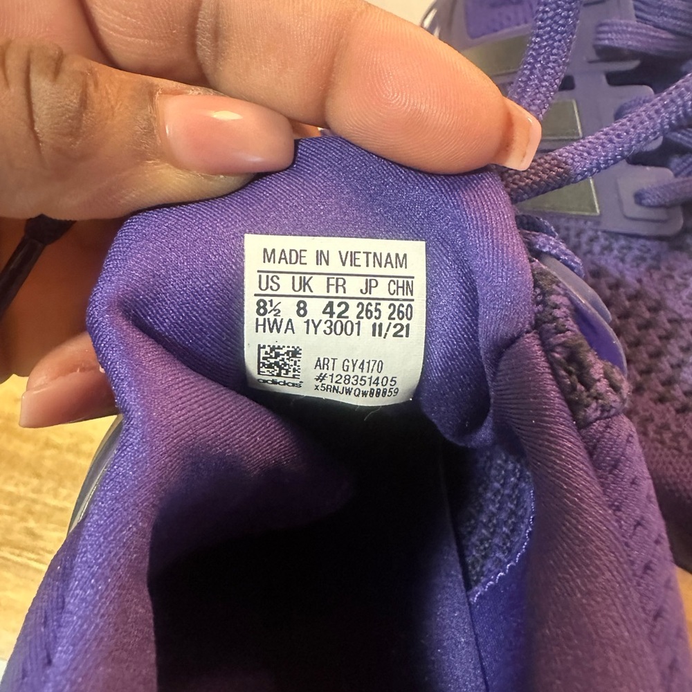 Adidas Deep Purple UltraBoost Web DNA Athletic Sneakers - Picture 7 of 8